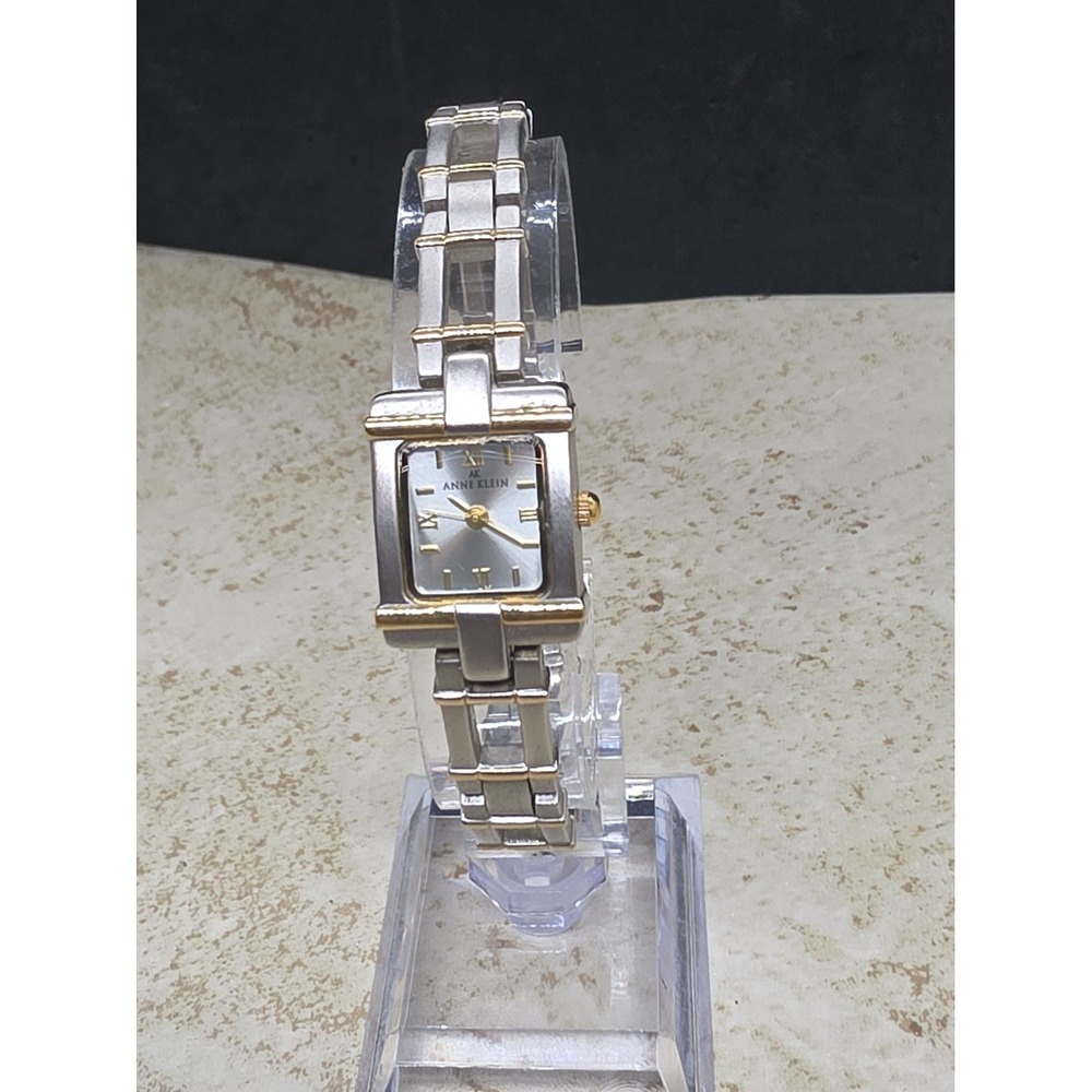 Anne Klein 10/6781 Silver/Gold Tone Square Quartz Women's Watch Works